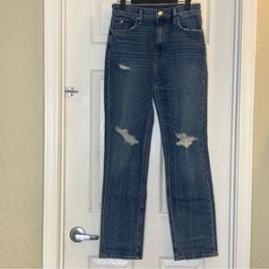 Hudson Jade High-Rise Straight Loose Fit Jean in Asteroid Distressed Size 25